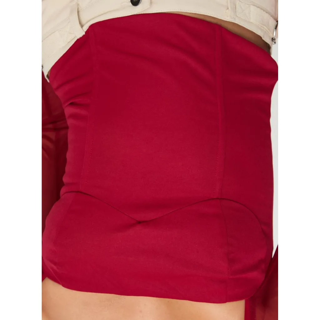 NWT Women's Corset Princess Polly Red Mendi Long Sleeve Top Size 4 - Image 9