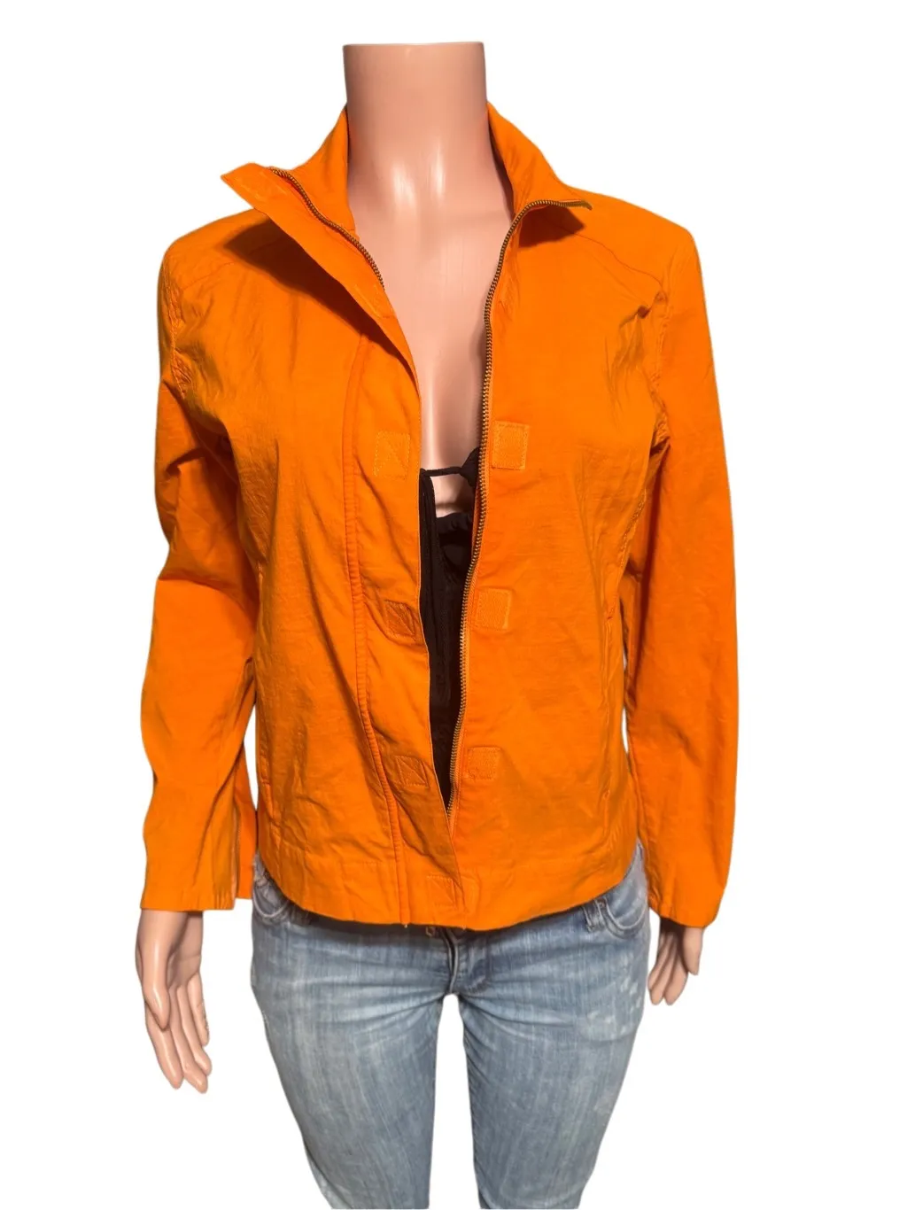 Weekendz off women's long sleeve mandarin collar orange zip - Image 2