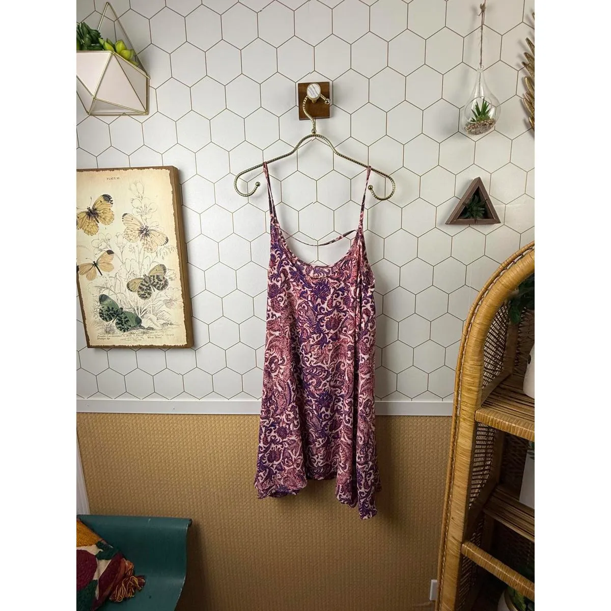 Intimately Free People Pink Paisley Sleeveless Swing Slip Dress - Size - Medium - Image 3