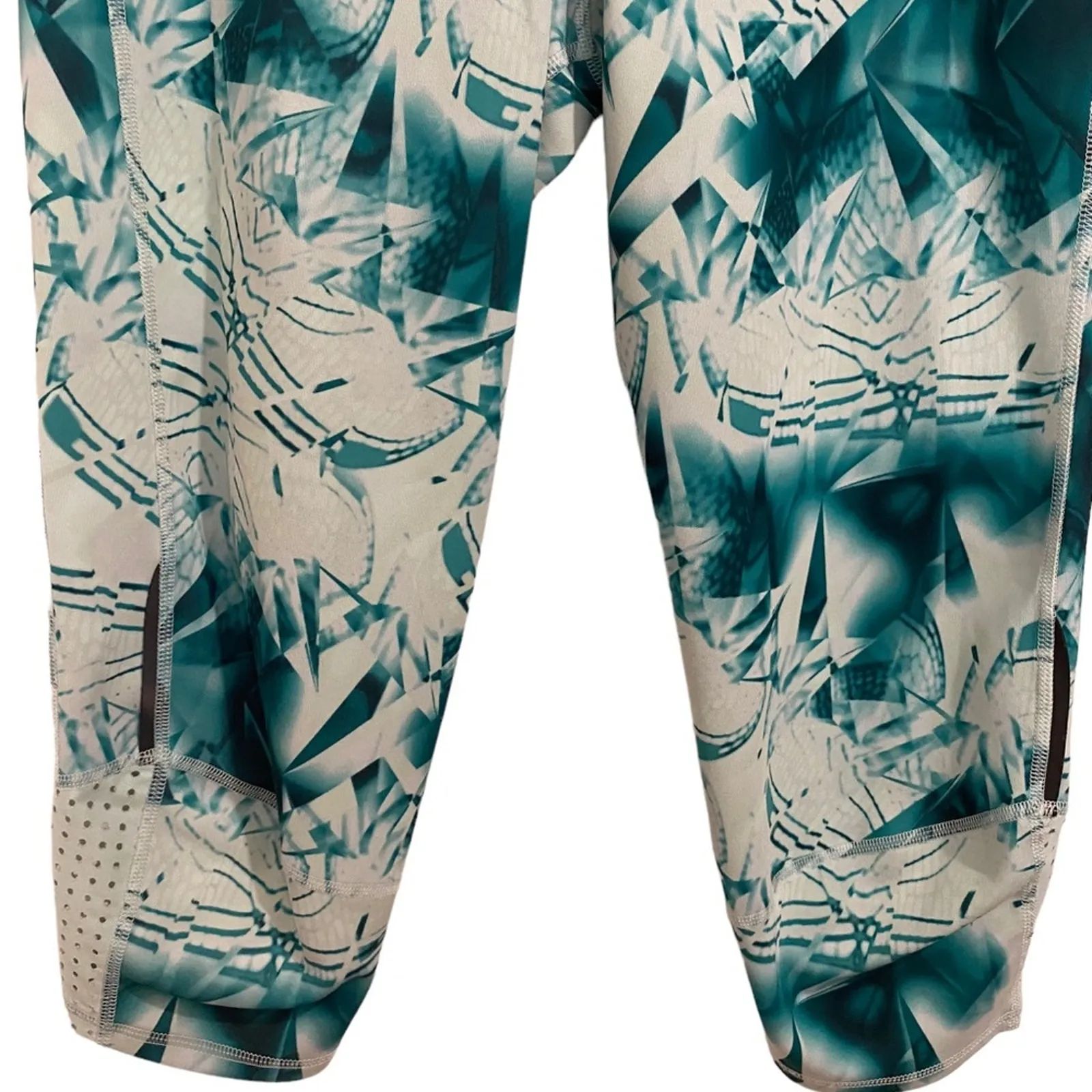 Adidas Supernova Green Crop Leggings Sz M - Image 5