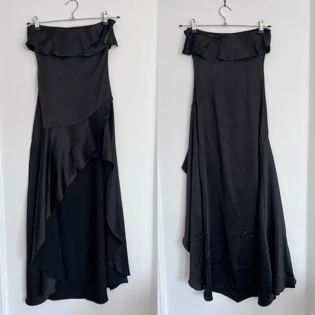 MESHKI sulianna strapless black satin dress womens‎ size XS - Image 3