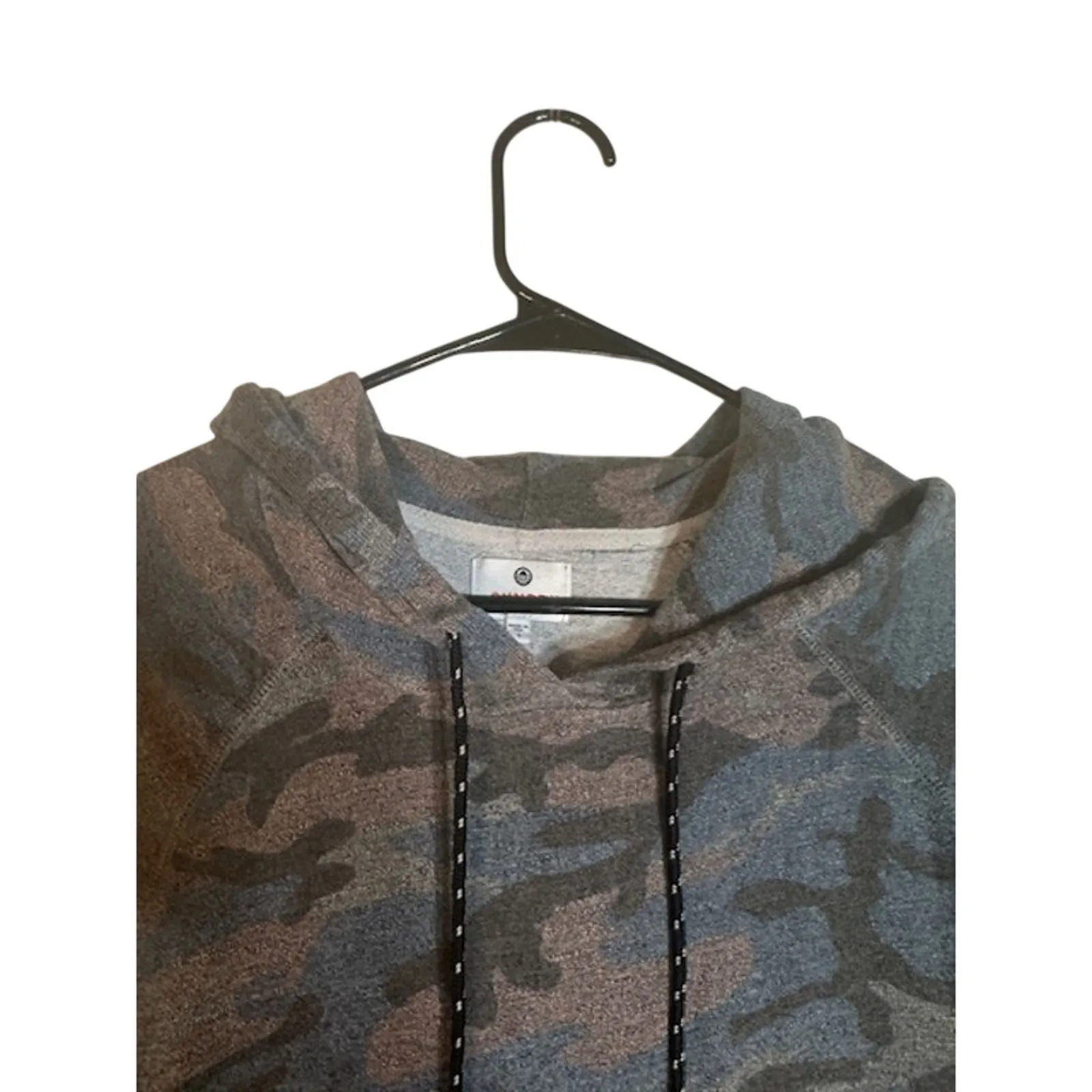 Sundry Women’s Pink Blue & Black Camo Hooded Pullover Sweatshirt Sz 1 (SM) - Image 4