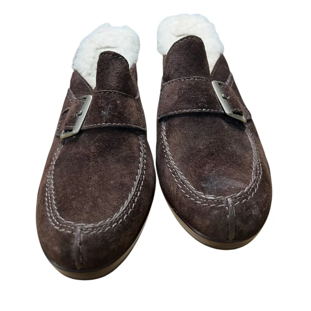 UGG Isabella Brown Suede Sheepskin Lined Clogs/Mules - Size 6 - Image 2