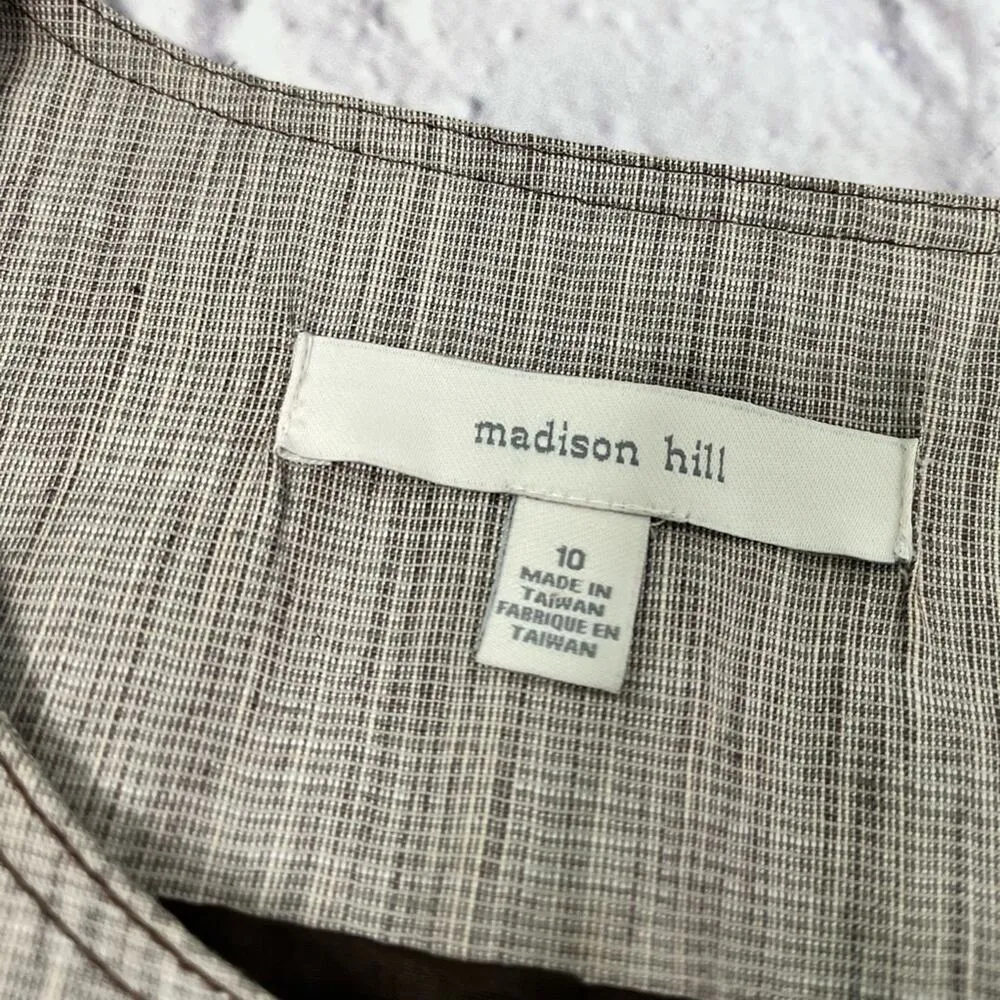 Madison Hill peplum button up blazer size 10 brown - Image 5