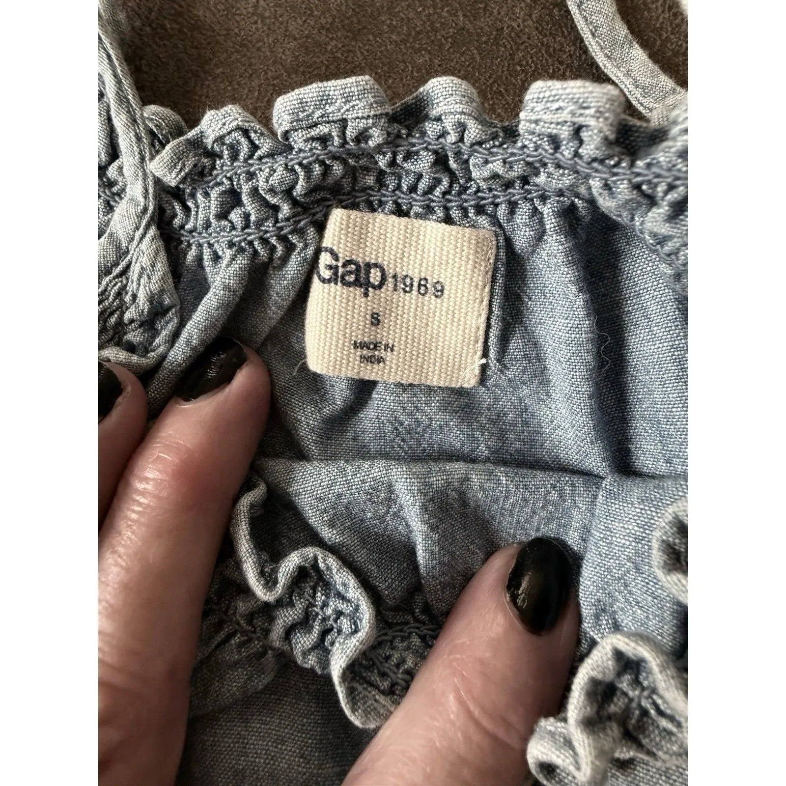 Gap Women’s Small Denim Spaghetti Strap Top - Image 3