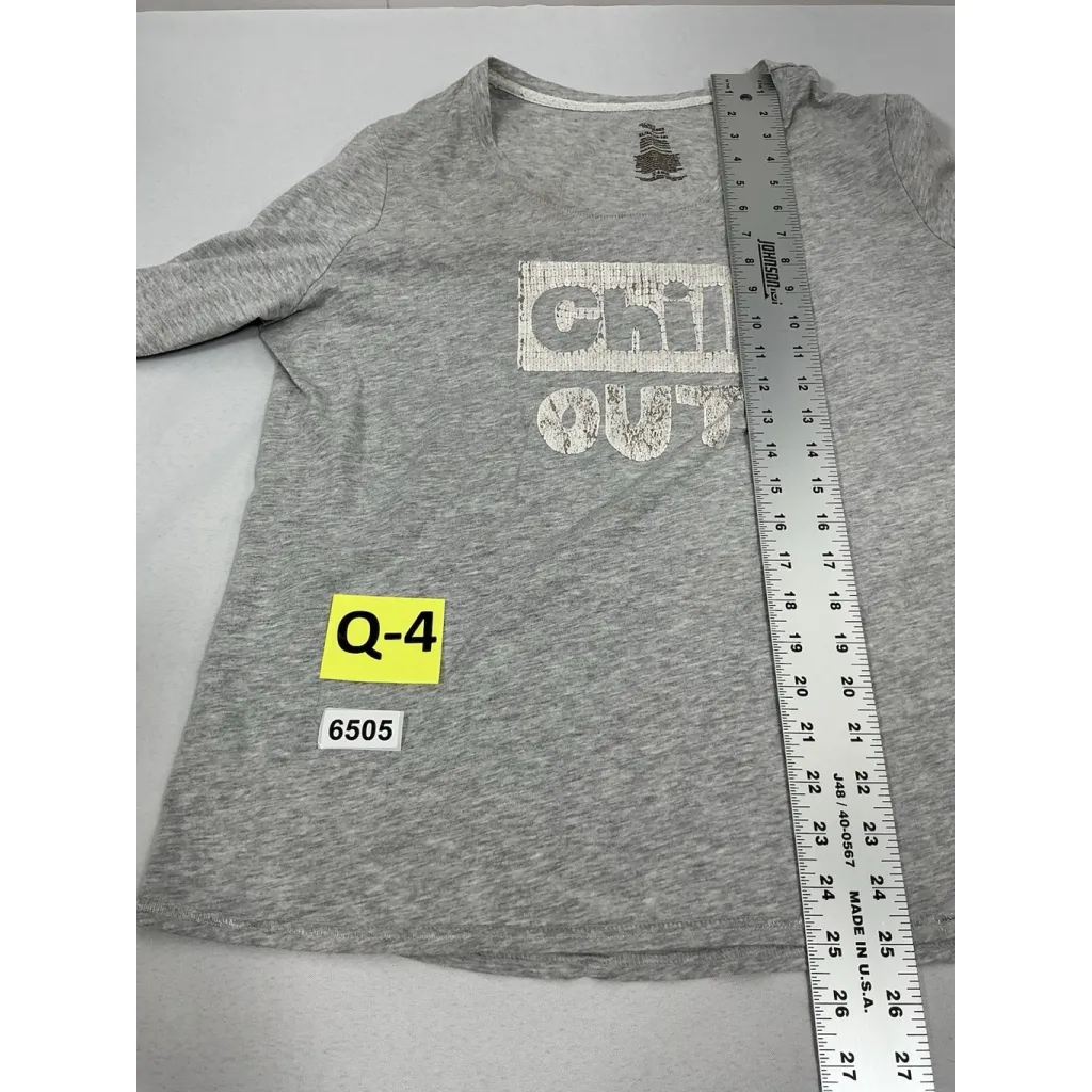 Womans Secret Treasures Long Sleeve T Shirt XL Gray Sequins Scoop Neck - Image 6