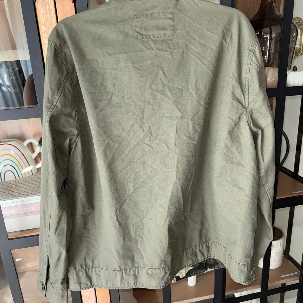 Blank NYC utility military jacket olive green collar button down cotton - Image 4