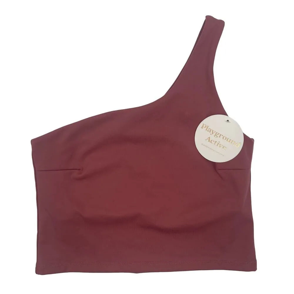 PLAYGROUND ACTIVE Tank Sports Bra Size Small One Shoulder Cali Cropped NWT Gym - Image 3