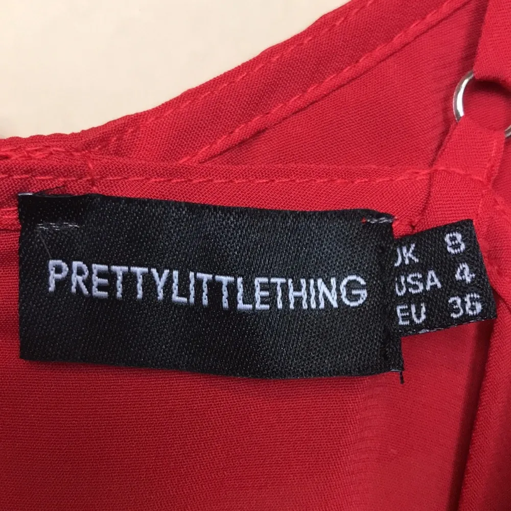 PrettyLittleThing Women’s Red Ruffle Off the Shoulder Leg Slits Maxi Dress - Image 9