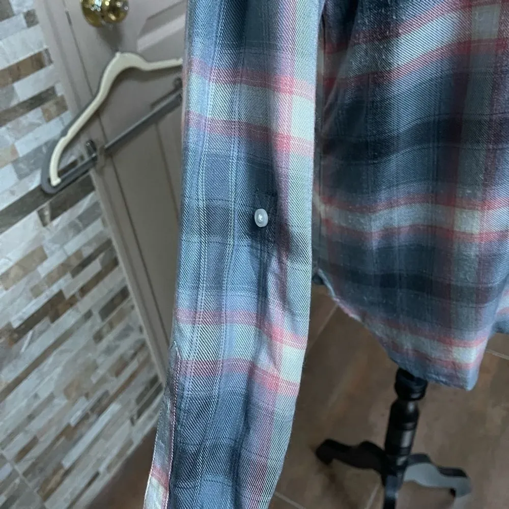 TOMMY Hilfiger women button down shirt top blouse plaid Sz M - Image 5