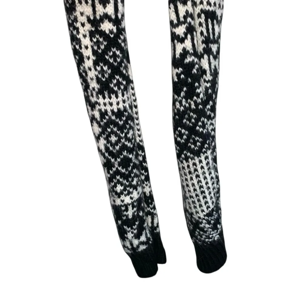 Abercrombie & Fitch Black & Cream Fair Isle Wool Blend Scarf - Image 3