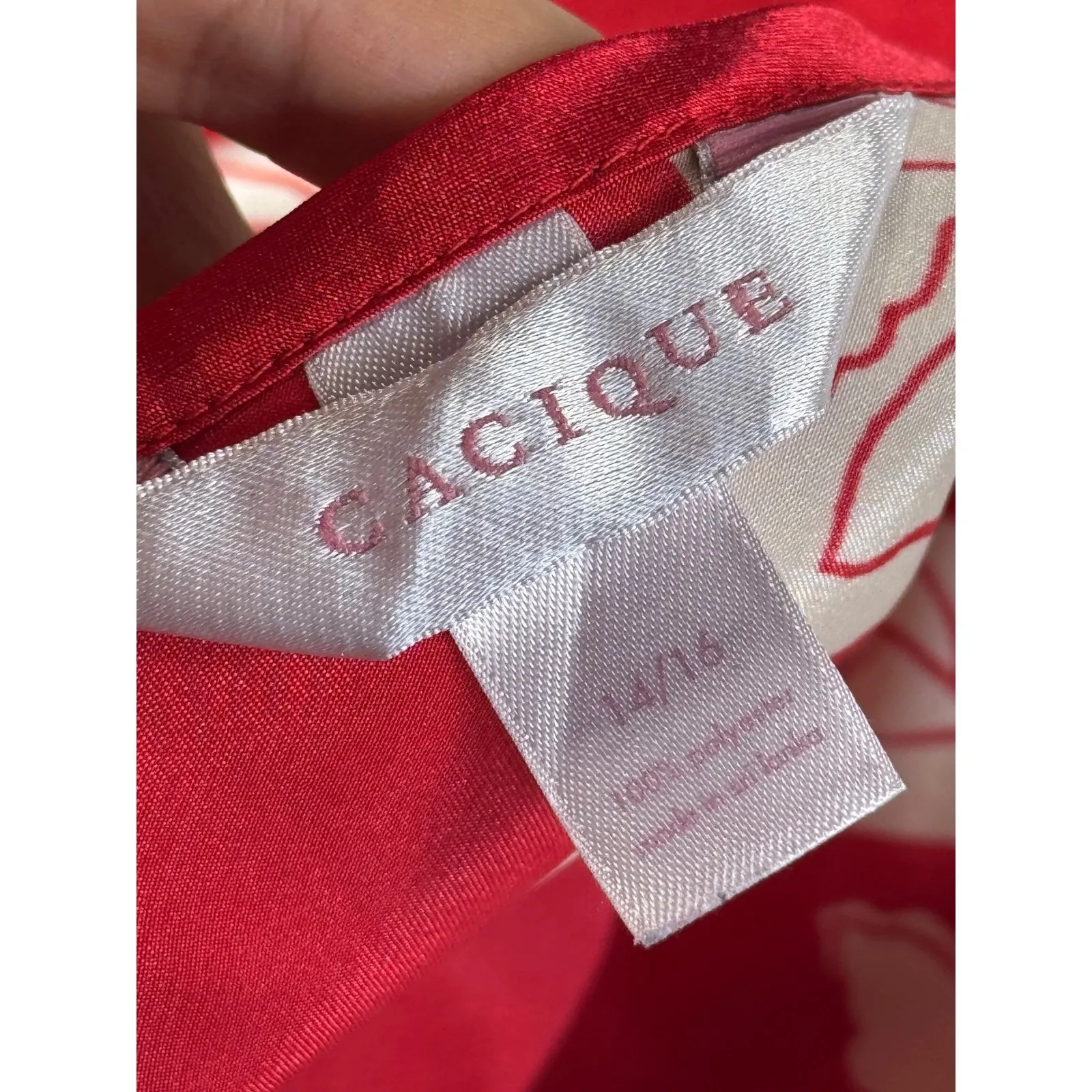 Cacique Red Floral Satin Lingerie Slip Dress Plus Size 14/16‎ - Image 7