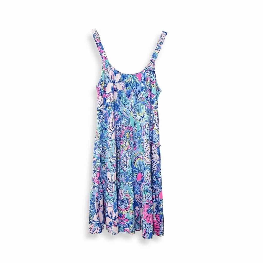 Lilly Pulitzer Womens Loro Swing Mini Dress L Pop Up Got Your Back Resort Cotton - Image 2