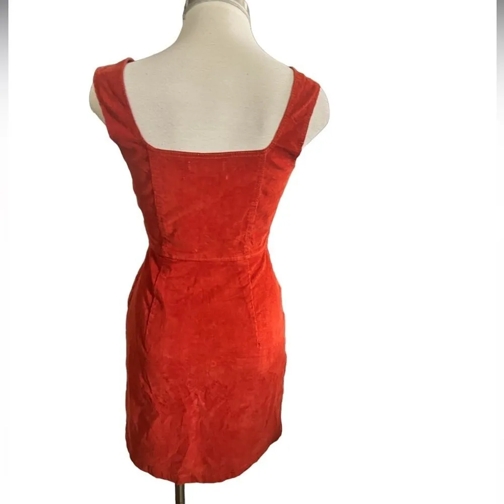 Urban Outfitters Womens Corduroy Button Down Mini Dress Rust Color Size 0 - Image 6