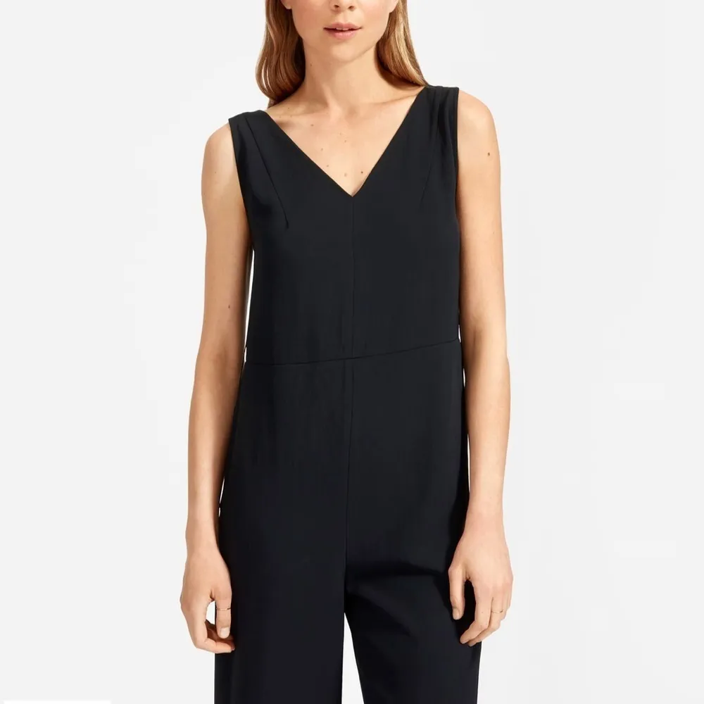 Everlane The Japanese GoWeave Essential Jumpsuit Wide Leg Black Size 2 - Image 3