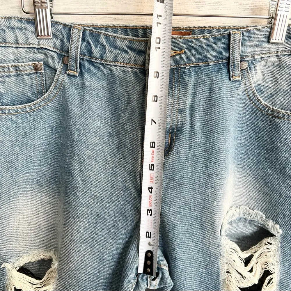 POL clothing Distressed Peekaboo Fishnet Jeans - Image 12