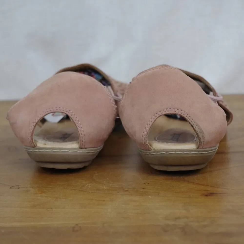 Earth Shelly Leather Perforated Sandals Size 9.5 Pink - Image 6
