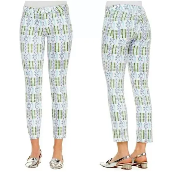 Alexa Cropped Skinny Jeans Geometric Map pattern - Image 2