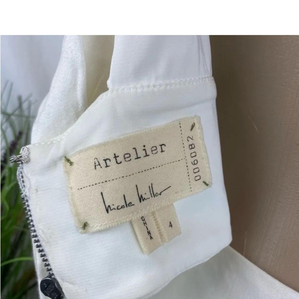 Nicole Miller Artelier Ivory Cutout Back Zip Up Sleeveless Dress 4 - Image 7