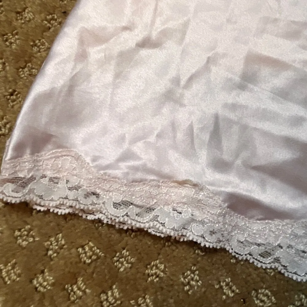 Victorias Secret Light Pink Y2K Lace Trim Silky Camisole Tank Top SZ S Clueless - Image 3