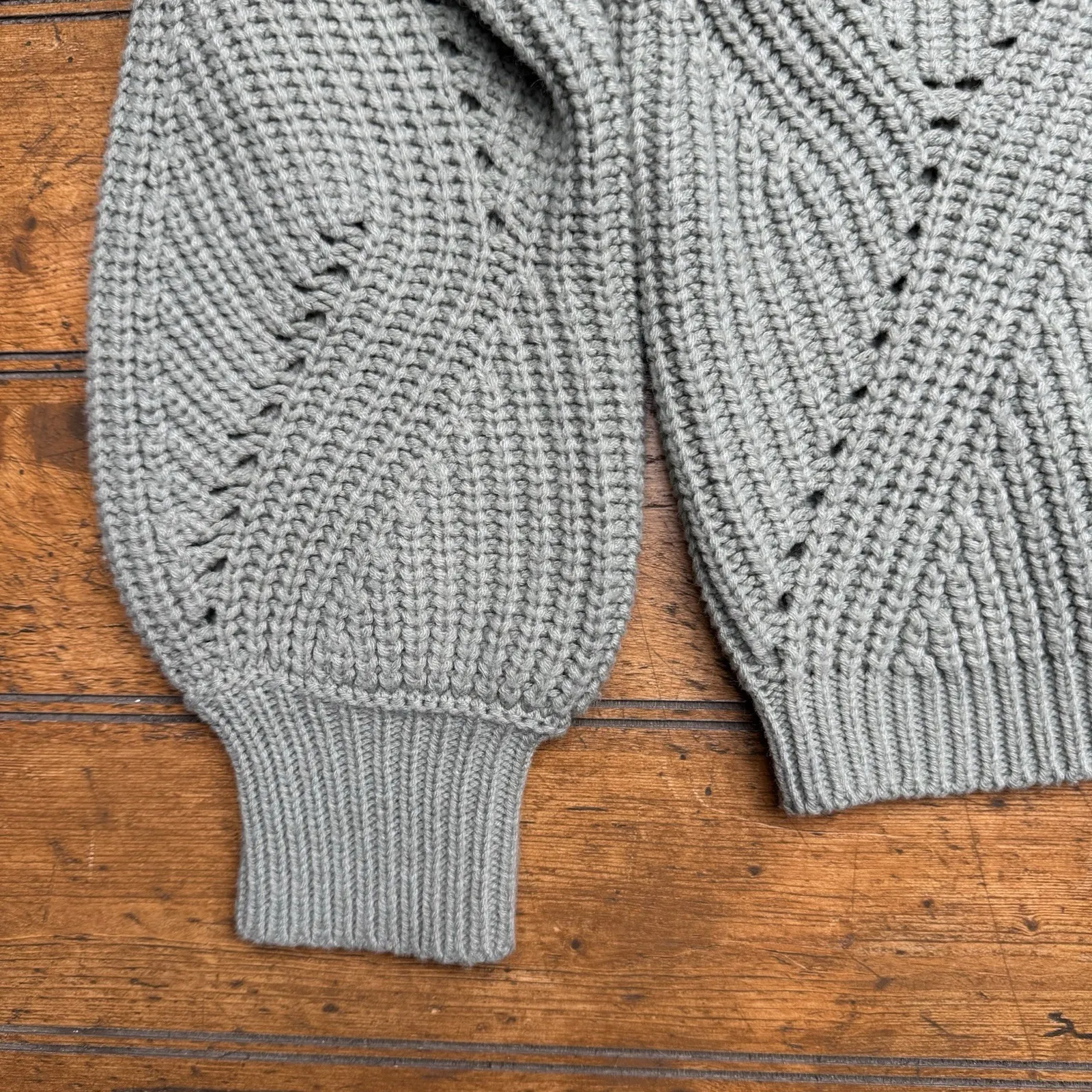 Moon & Madison Green Slouchy Cropped‎ Sweater Large ANTHROPOLOGIE - Image 3