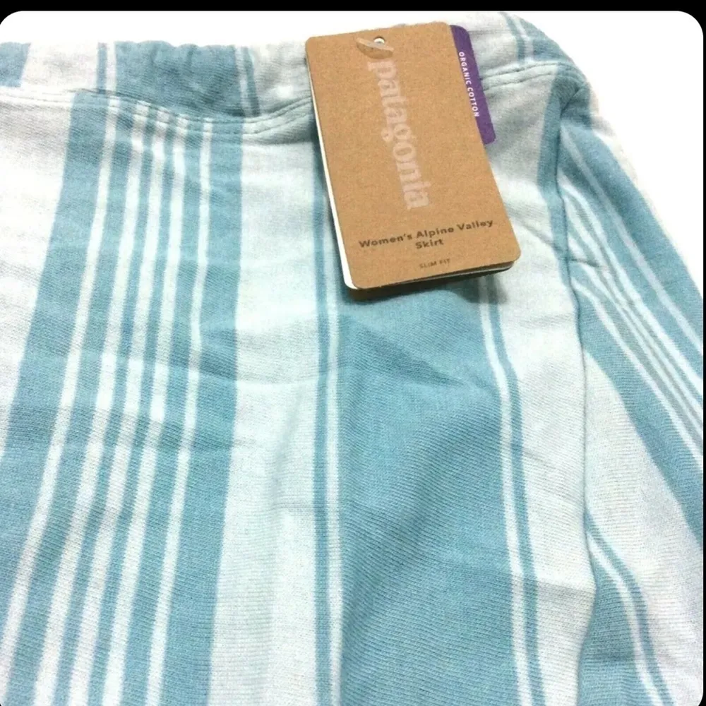 Patagonia Alpine Valley skirt NWT size large striped ruffle bottom elastic waist - Image 6