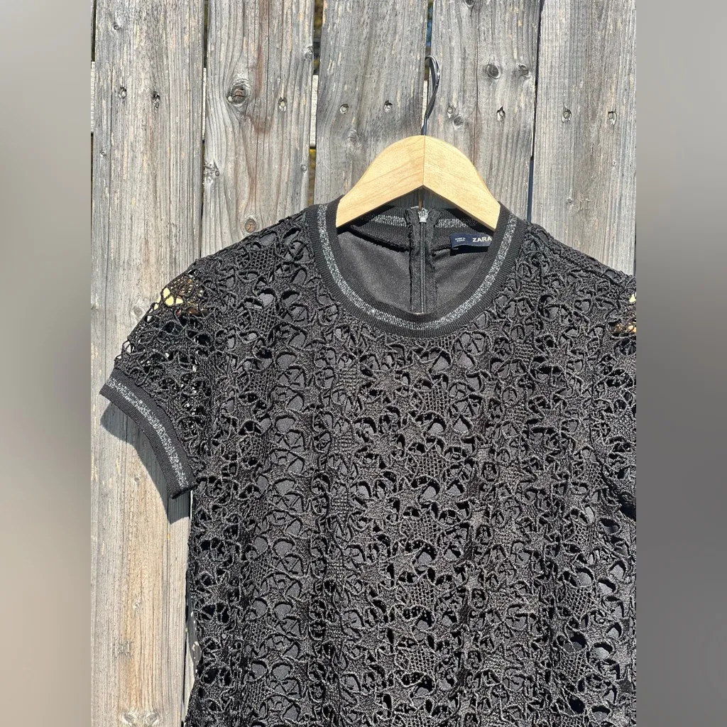 Zara Knit Star Pattern Lace Dress - Image 7