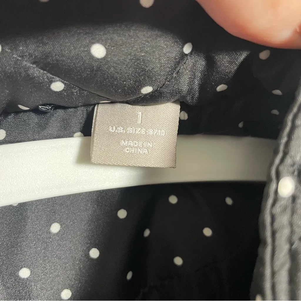 Chicos black polka dot puffer jacket button down mandarin collar - Image 6