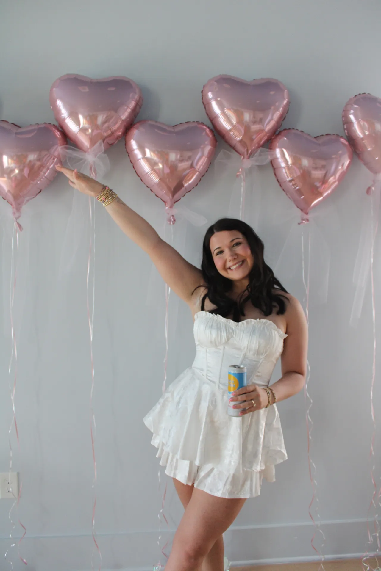 White Satin Strapless Romper  - Image 5