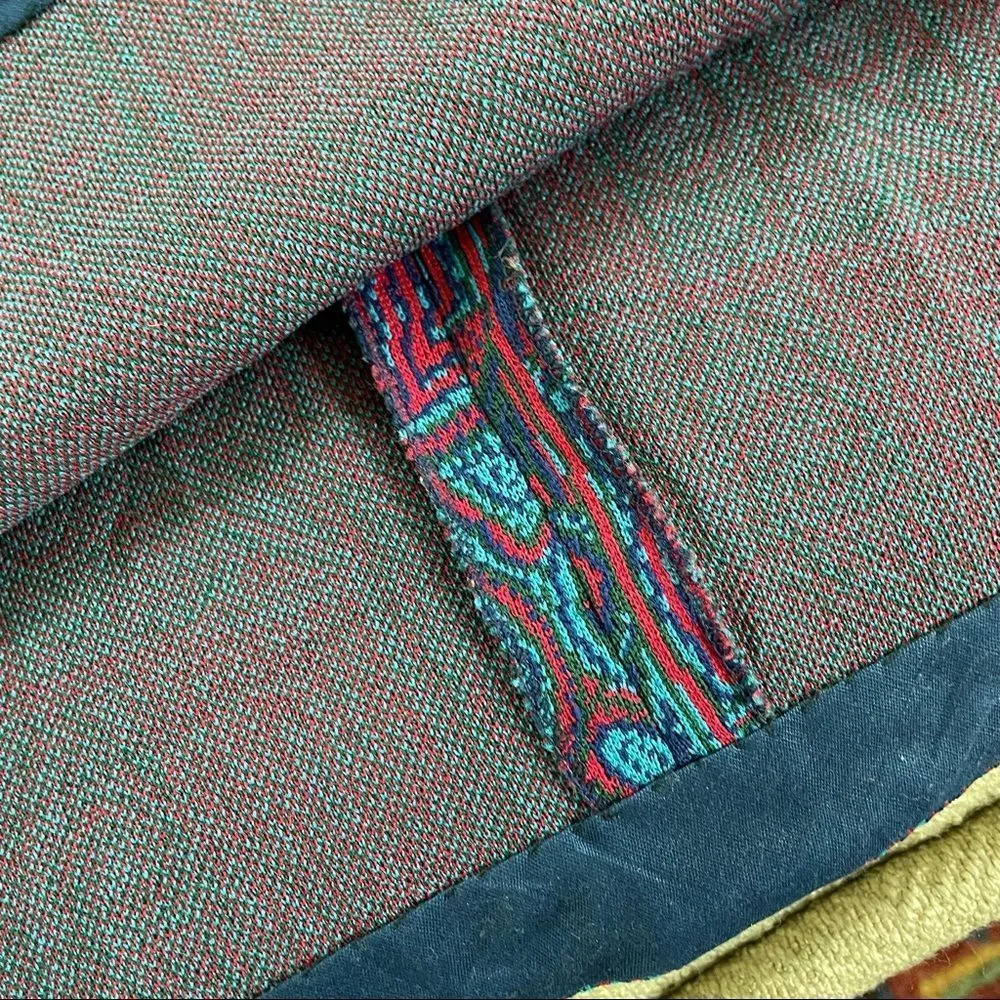 Vintage 60s Mod Funky Shift Dress Notched Jewel Neck Turquoise Fuchsia M Pink Size M - Image 8