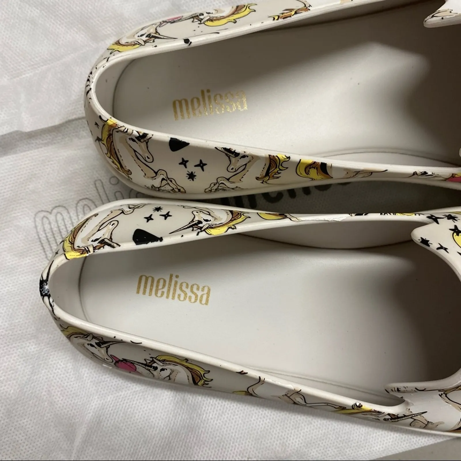 Melissa Ground Slip On Sneaker Shoe White Unicorn Fantasy Womens Size 8 NIB NEW - Image 4