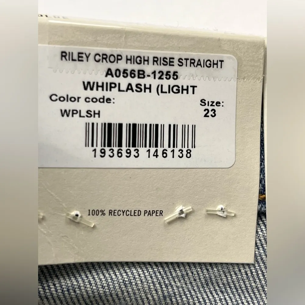 AGOLDE Riley Crop High Rise Straight Womens Size 23 Denim Blue Whiplash Jean NEW - Image 5