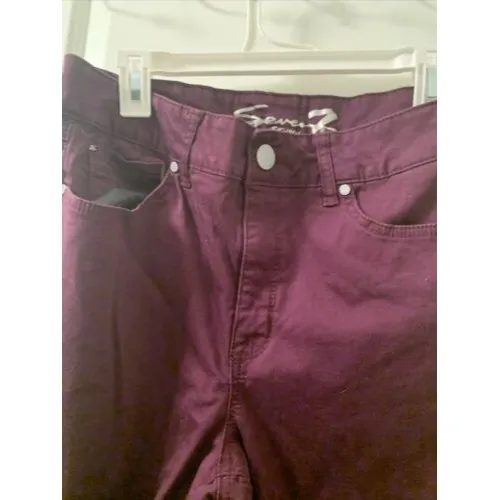 Seven 7 Est. 1964 Women's Plum Purple Jeans Size 14 Pockets Zip Stretch Skinny - Image 12