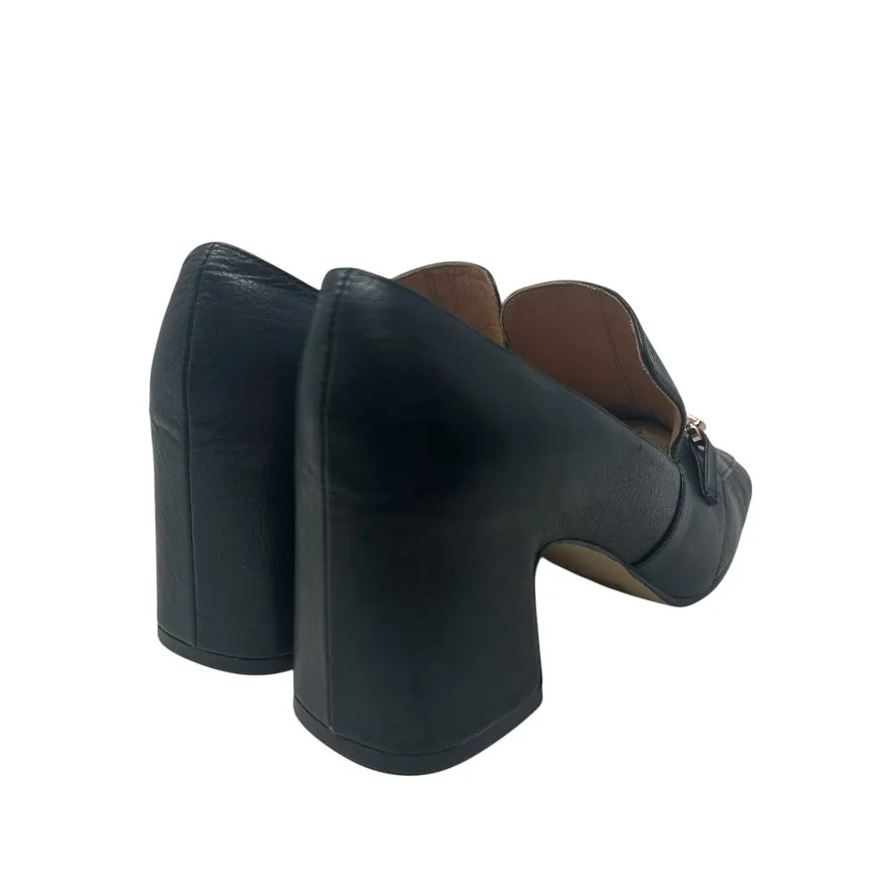 Anthropologie Silent D Fina Pump Loafer Heel Horsebit Leather Black Size 36 US 6 - Image 10