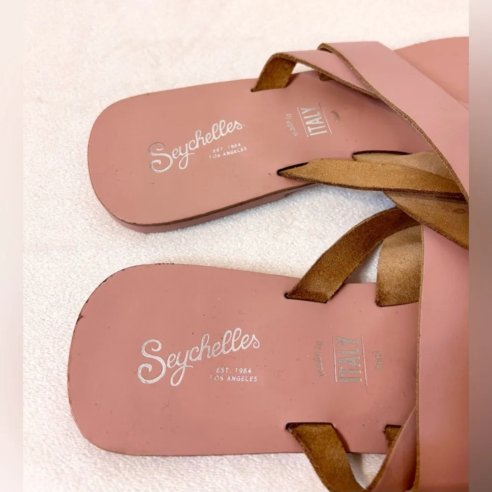 Seychelles Destiny Pink Leather Sandals Size 8.5 - Image 10