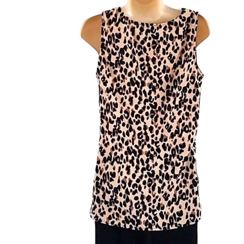 Halogen Women's Sleeveless Blouse - XS - Leopard Animal Print - NWT - Image 4