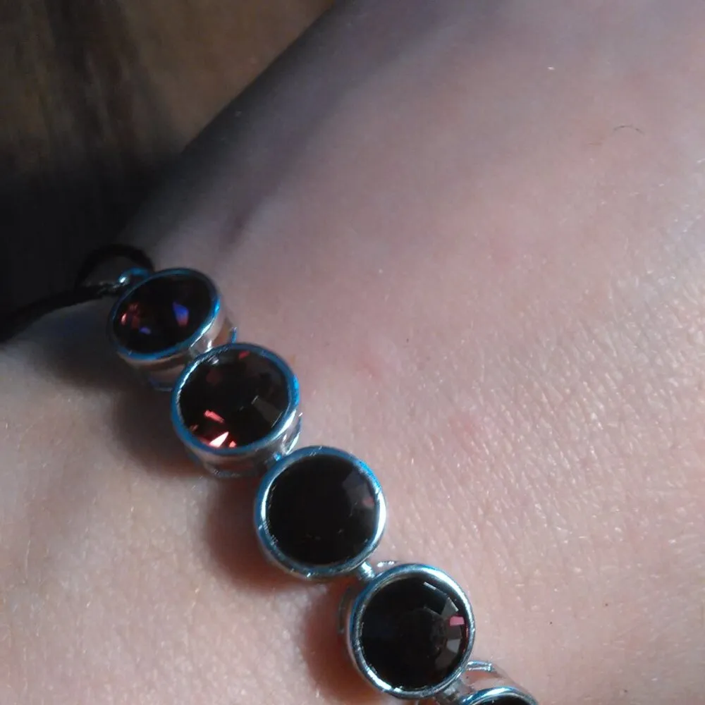 Swarovski Burgundy Crystal Brass Bracelet - Image 6