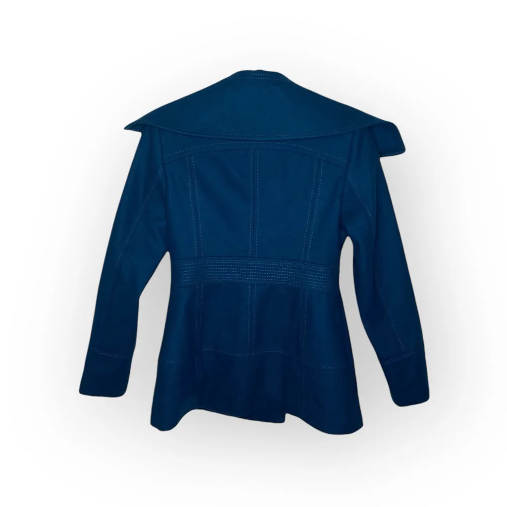 Miss Sixty ☻︎ Wool Double Breasted Pea Coat w/ Stitch Detail ☻︎ Aegean Blue ☻︎ S - Image 14