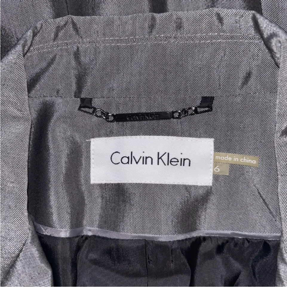 Calvin Klein Women's Metallic Gray Blazer - Image 6