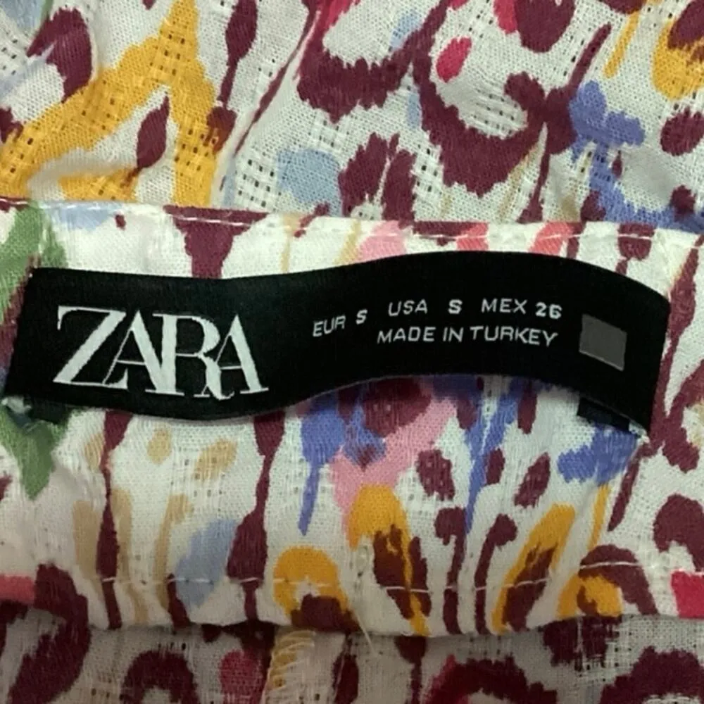 Zara Multicolor Aztec Printed Tie Knot Front Pull On Mini Wrap Skort Shorts Sz S - Image 5