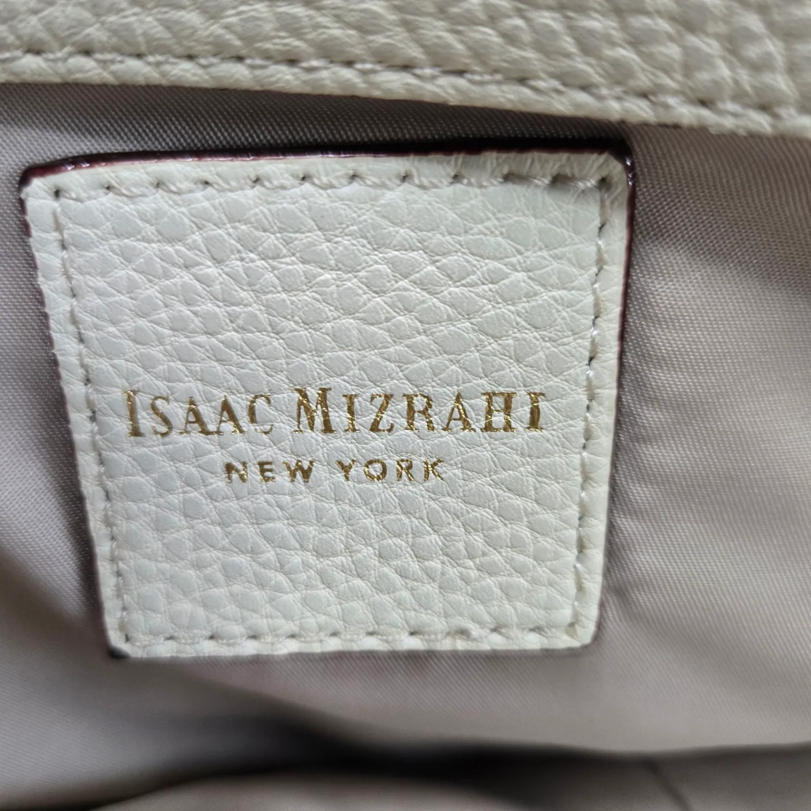 Isaac Mizrahi Ivory White Claudette Tote Bag Leather Satchel Shoulder Handbag - Image 15