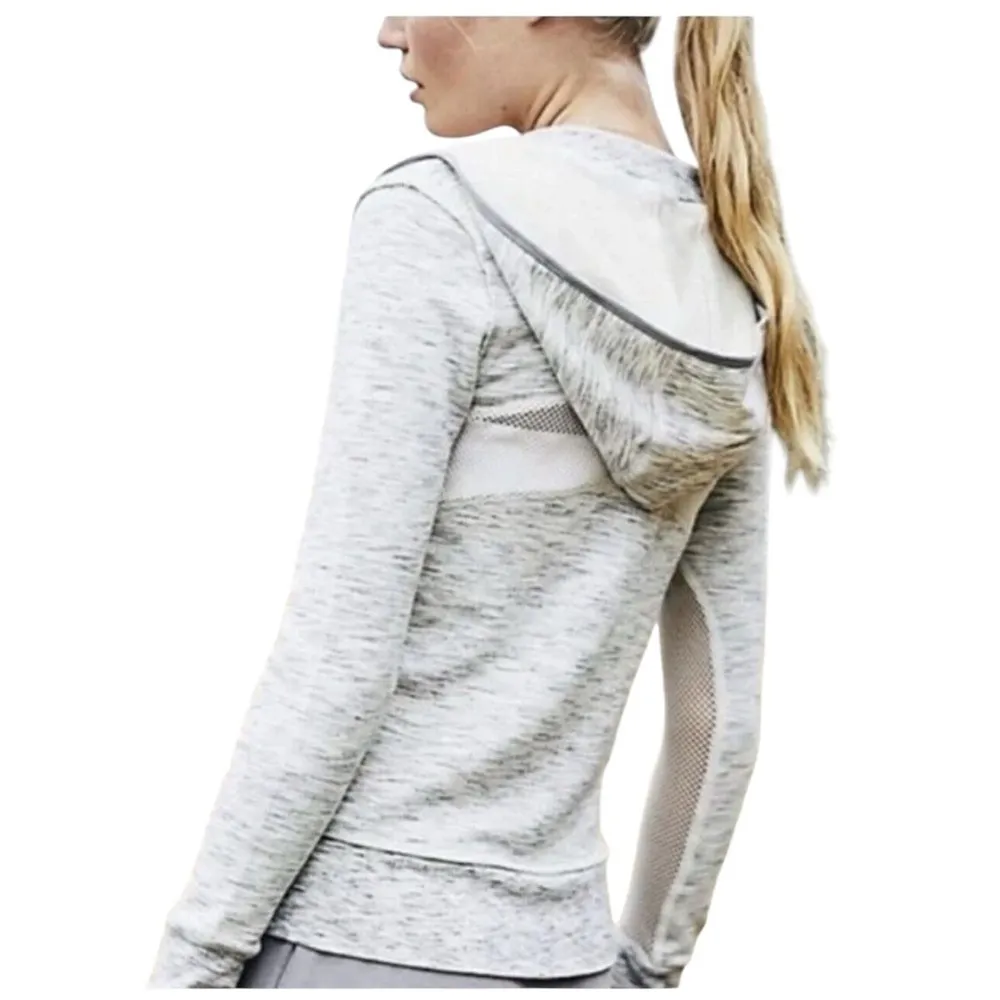 Free People Movement Markie Quarter Zip Hoodie Size S Heathered Grey - Image 2