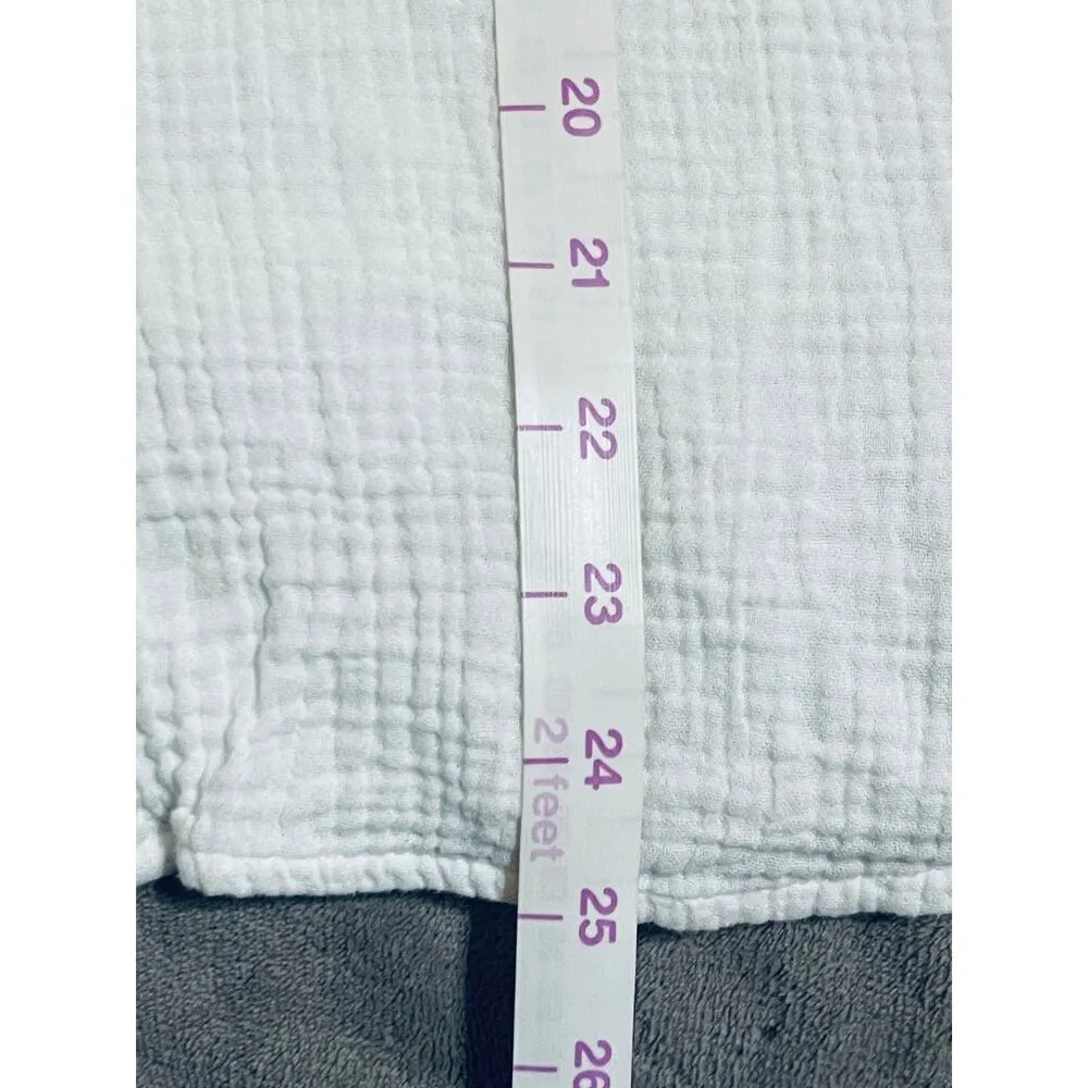 NWT J.Crew Gauze White Long Sleeve Button Up Blouse Size Petite Medium Collared - Image 5