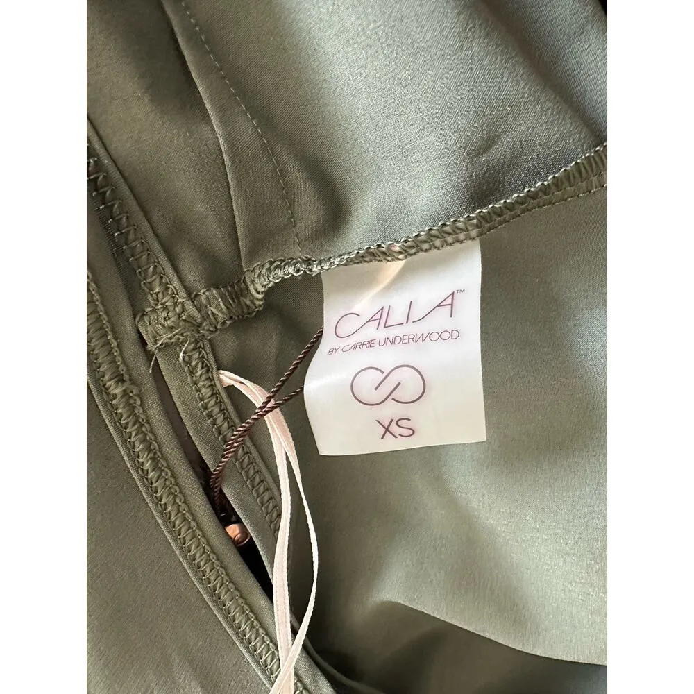 New Calia Carrie Underwood Wide Leg 1 Piece Overlap Jumpsuit Thyme Green XS - Image 5