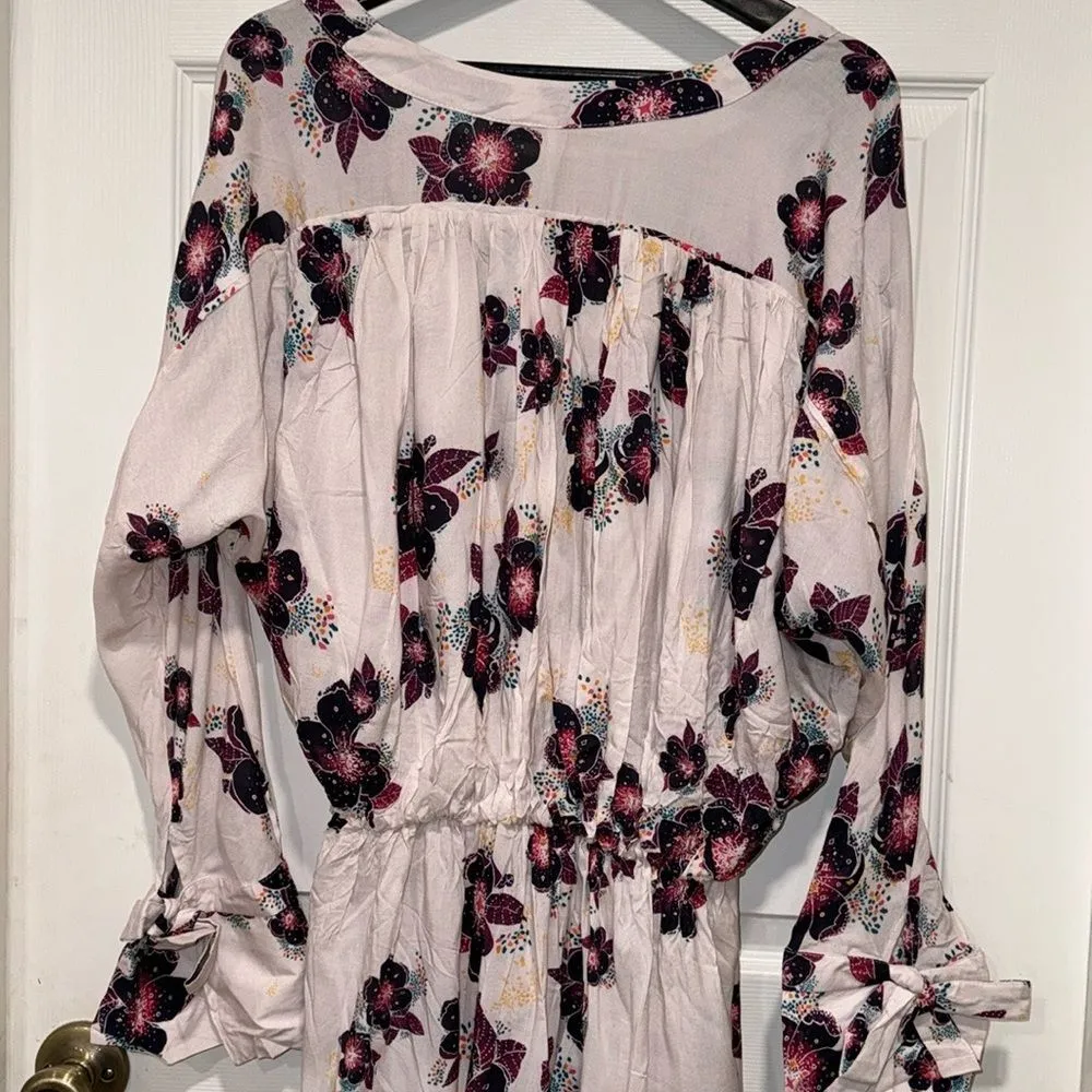 Free People Womens Size Small Tuscan Dreams Wrap Floral Tunic Blouse - Image 10