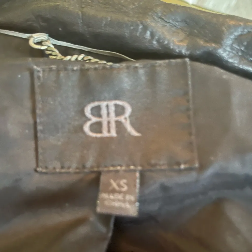 Banana Republic Black Lambskin Leather Moto Zip Up Jacket Size XS - Image 8