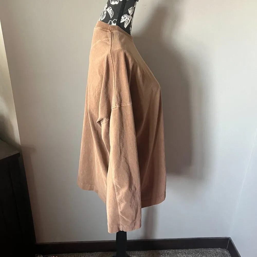 Joah Brown Vintage Long-Sleeve Shirt Brown Cotton S/M - Image 5