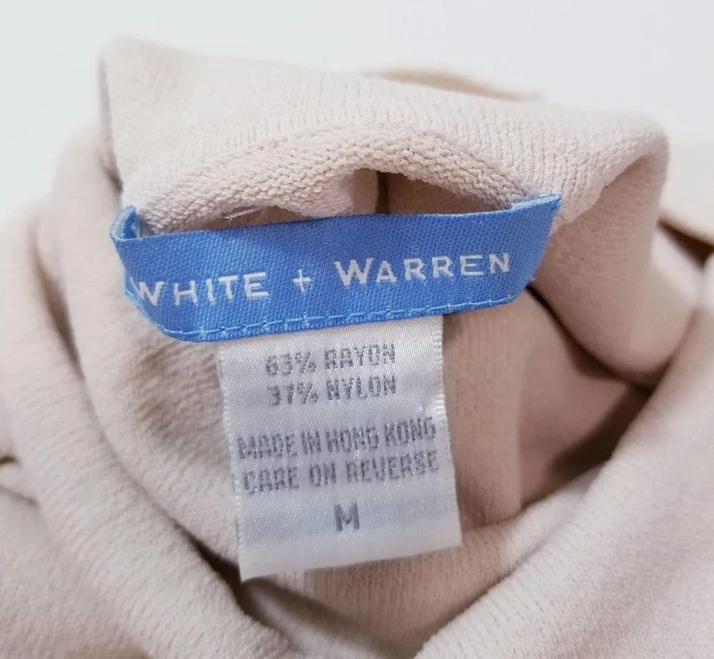 White + Warren Knit 3/4 Sleeves Turtleneck Blouse Size M - Image 3