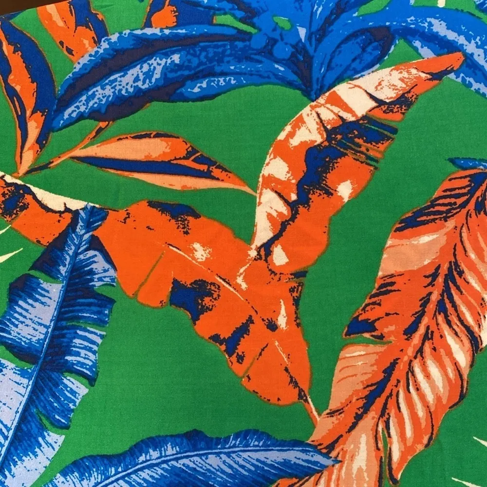 Free Market by Flying Tomato scoop elastic neck short sleeve tropical dress L - Image 3