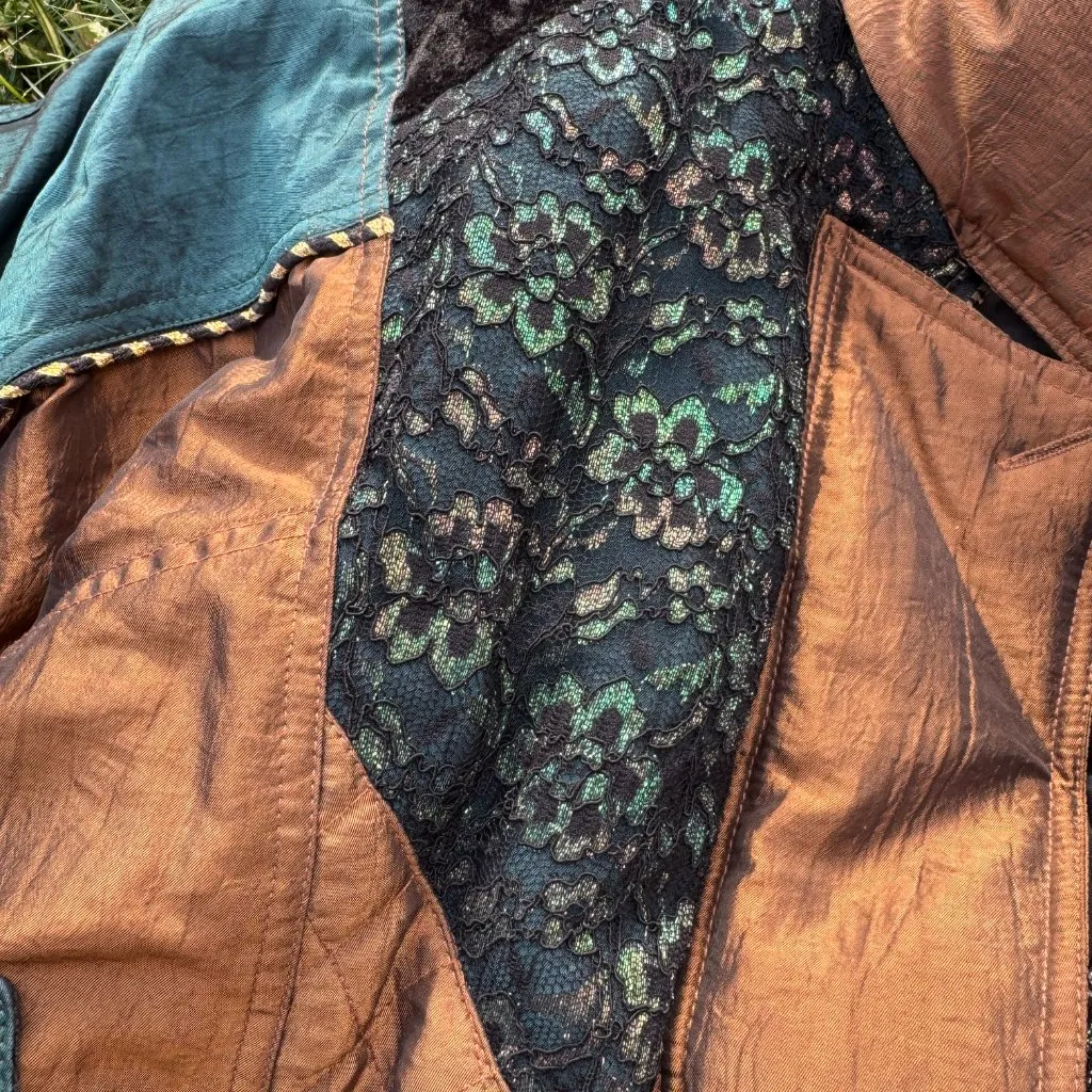 VTG Lace Windbreaker Green Size L - Image 2